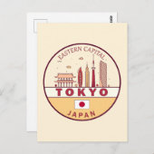 Carte Postale Emblème Skyline de Tokyo City (Devant / Derrière)