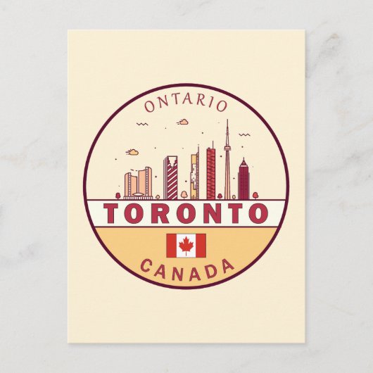Carte Postale Emblème Skyline de Toronto Canada (Devant)
