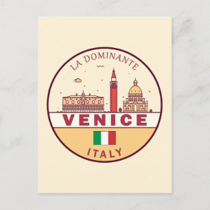 Carte Postale Emblème Skyline de Venise Italie