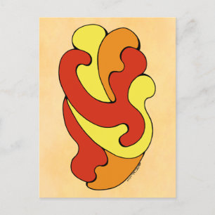 Carte Postale Embracer les courbes (Jaune, Rouge, Orange)