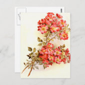 Carte Postale Embranchez-vous avec les fleurs roses faites sur (Devant / Derrière)