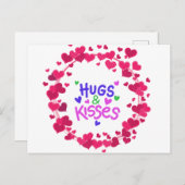 Carte Postale Embrasages et baisers pour la Saint-Valentin (Devant / Derrière)