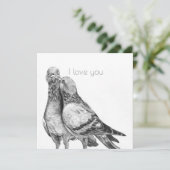 Carte postale embrassade de pigeons (Debout devant)