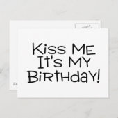 Carte Postale Embrasse-moi, c'est mon anniversaire (Devant / Derrière)