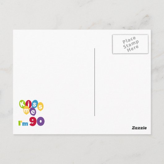 Carte Postale Embrasse-moi J'ai 90 T-shirts et cadeaux d'anniver (Dos)