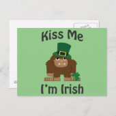 Carte Postale Embrasse-moi Je suis Irlandais bigfoot (Devant / Derrière)