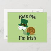 Carte Postale Embrasse-moi Je suis Irlandais Snail (Devant / Derrière)