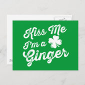 Carte Postale Embrasse-moi, je suis un gingembre ! (Devant / Derrière)
