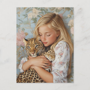 Carte Postale Embrasser avec Leopard