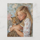 Carte Postale Embrasser avec Leopard (Devant)