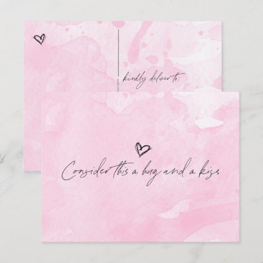 Carte Postale Embrasser et baiser (Devant / Derrière)