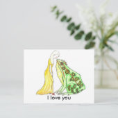 Carte Postale embrasser la grenouille (Debout devant)