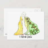 Carte Postale embrasser la grenouille (Devant / Derrière)