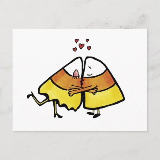 Carte Postale Embrasser les bonbons d'Halloween Cones (Devant)