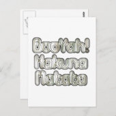 Carte Postale Embrassez le moment : Hakuna Matata Ash Grey Texte (Devant / Derrière)