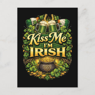 Carte Postale Embrassez-moi, je suis Irlandais