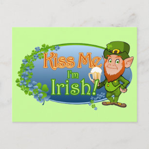 Carte Postale Embrassez-moi, je suis Irlandais (Ver 2)