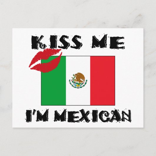 Carte Postale Embrassez-moi que je suis mexicain (Devant)