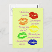 Carte Postale Embrassez-vous de vos lèvres (Devant / Derrière)