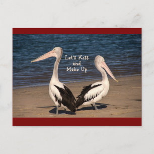 Carte Postale "Embrassons-nous et faisons la paix" Pélicans sur