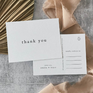 Carte Postale EMELIA Simple Moderne Boho Merci Mariage unique