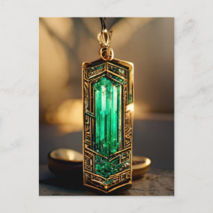 Carte Postale Emerald Art déco pendentif