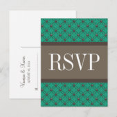 Carte postale Emerald Fancy Lattice RSVP (Devant / Derrière)