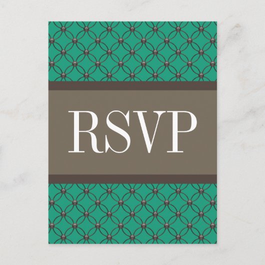 Carte postale Emerald Fancy Lattice RSVP (Devant)