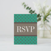 Carte postale Emerald Fancy Lattice RSVP (Debout devant)