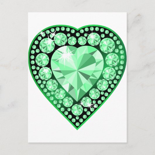 Carte Postale Emerald Gem Heart (Devant)