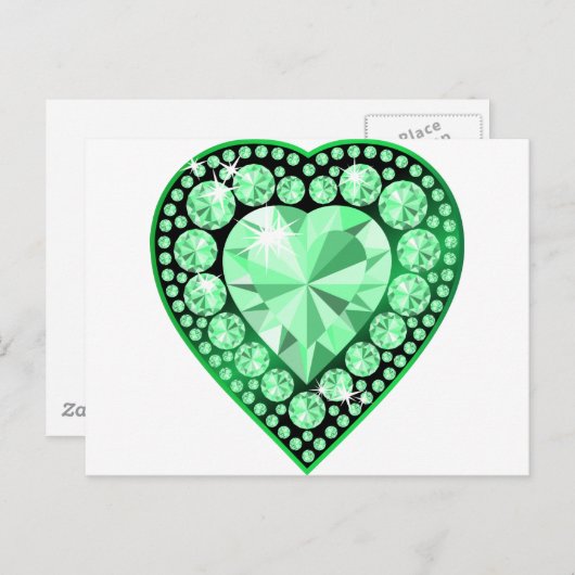 Carte Postale Emerald Gem Heart (Devant / Derrière)