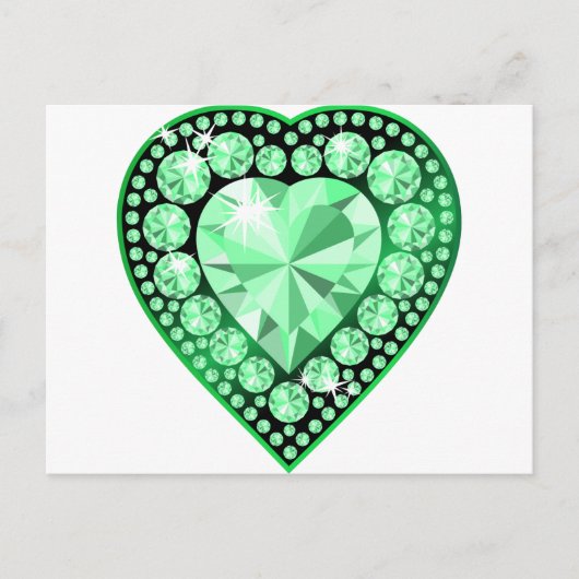 Carte Postale Emerald Gem Heart (Devant)