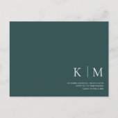 Carte Postale Emerald Green et White-RSVP-Mariage- (Devant)