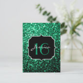 Carte Postale Emerald Green fausse parties scintillant scintille (Debout devant)