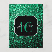 Carte Postale Emerald Green fausse parties scintillant scintille (Devant)