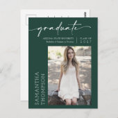 Carte Postale Emerald Green Minimal Script Elle L'A Fait Photo G (Devant / Derrière)