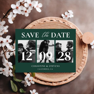 Carte Postale Emerald Green Script Wedding Enregistrer La Date P