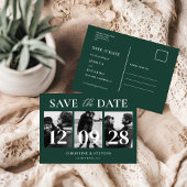 Carte Postale Emerald Green Script Wedding Enregistrer La Date P