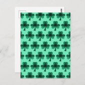 Carte Postale Emerald Green Sparkles Shamrock motif turquoise (Devant / Derrière)
