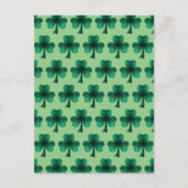 Carte Postale Emerald Green Sparkles Shamrock motif vert sauge (Devant)