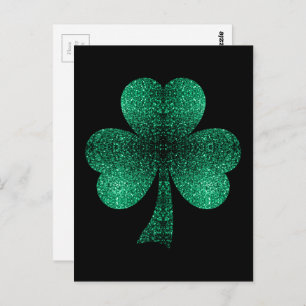 Carte Postale Emerald Green Sparkles Shamrock St Patrick's Day