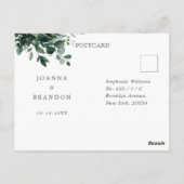 Carte Postale Emerald Greenery Eucalyptus Mariage botanique RSVP (Dos)