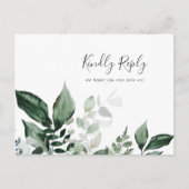 Carte postale Emerald Greenery Menu Choice Wedice  (Devant)