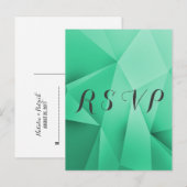 Carte postale Emerald Jewel Tones Wedding RSVP (Devant / Derrière)