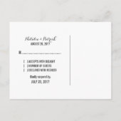 Carte postale Emerald Jewel Tones Wedding RSVP (Dos)