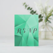Carte postale Emerald Jewel Tones Wedding RSVP (Debout devant)