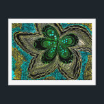 Carte Postale Emerald Teal Mandala Flower Postcard<br><div class="desc">A striking ornamental card featuring an intricate hand-drawn mandala flower in emerald green, teal, and golden tones on a deep black background. The detailed decorative pattern creates an artistic look inspired by mandala and boho design. Perfect for sending a unique greeting, thank you note, or special message to someone who...</div>