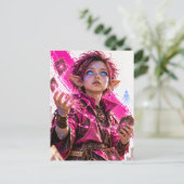 Carte Postale Émerveillement / Petit Magicien / Fuchsia (Debout devant)