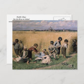 Carte Postale Emile Claus - En route pour l'école (Devant / Derrière)