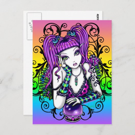 Carte postale "Emilicous" Crystal Ball Rainbow Fai (Devant / Derrière)